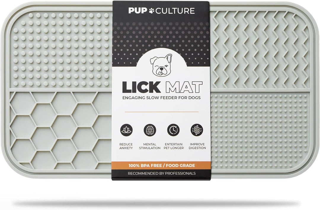 Grey Dog Lick Mat for Pup Enrichment