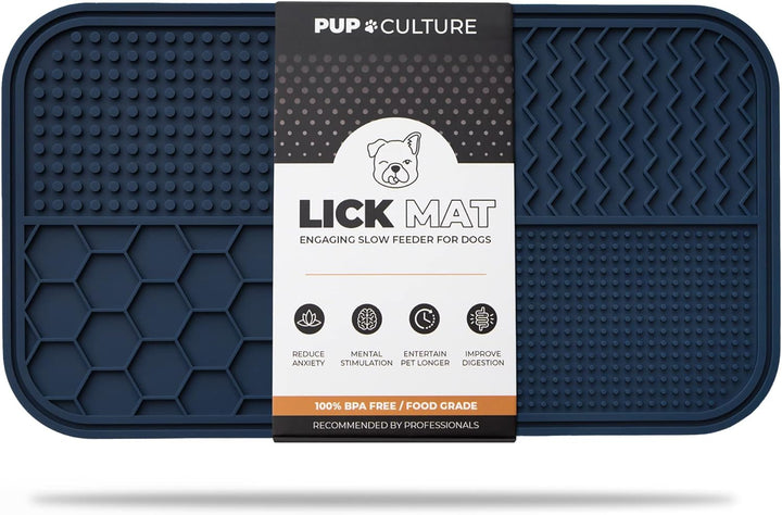 Navy Dog Lick Mat for Pup Enrichment