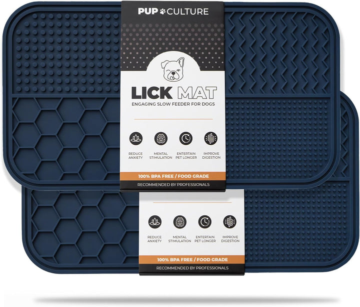 Navy Dog Lick Mat for Pup Enrichment