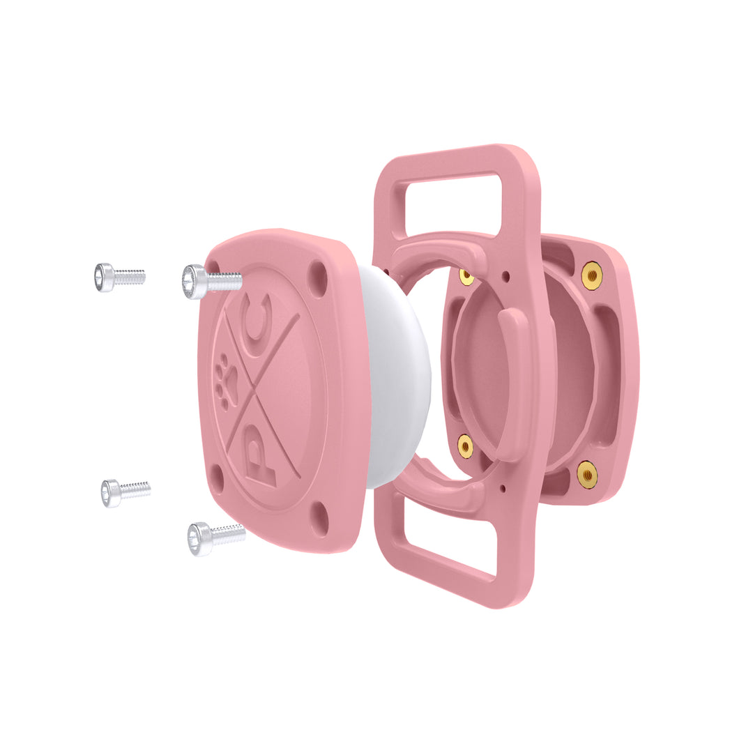 Pink Waterproof AirTag Holder for Dog or Cat Collar#color_pink