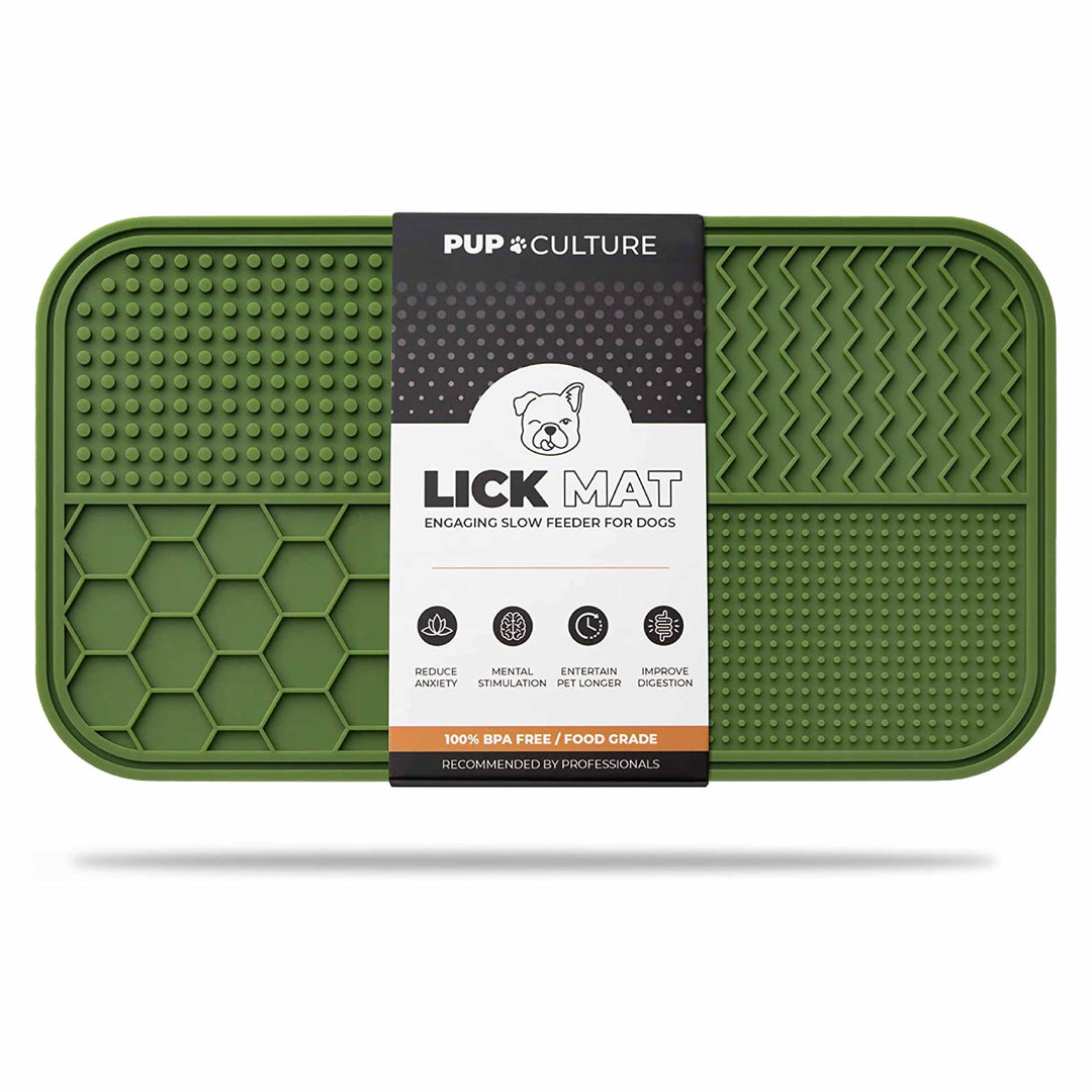 Green Dog Lick Mat for Pup Enrichment#color_green