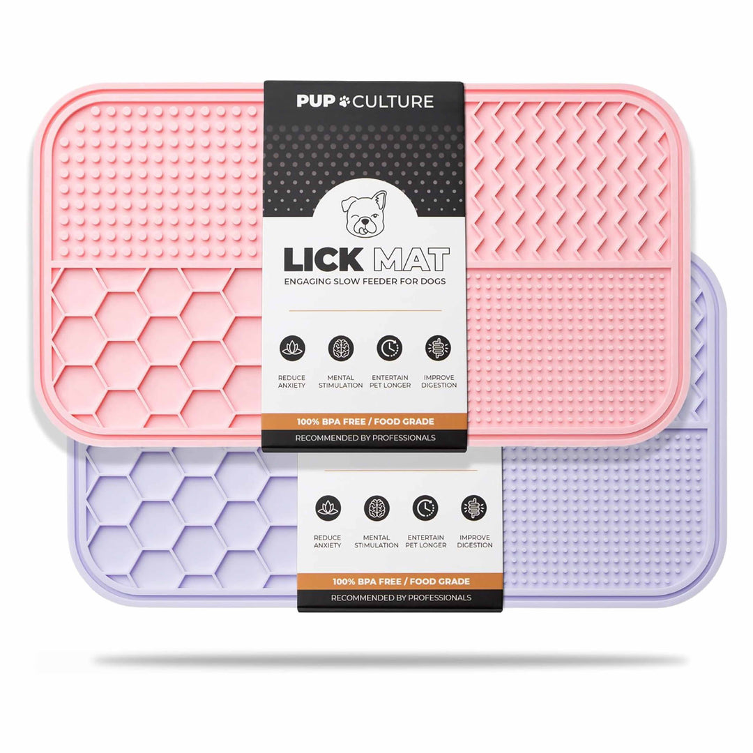 Pink & Lavender Dog Lick Mat for Pup Enrichment#color_pink-lavender