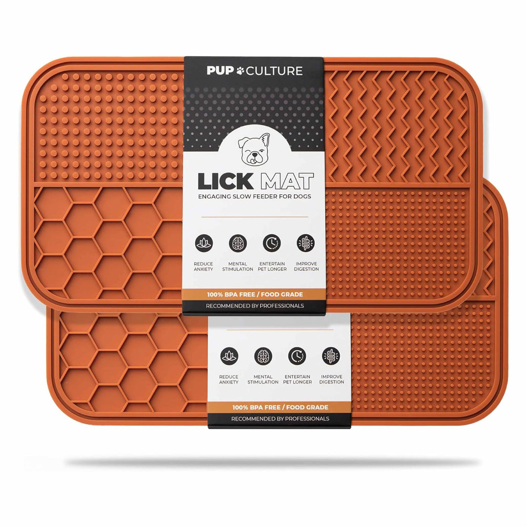 Orange Dog Lick Mat for Pup Enrichment#color_orange