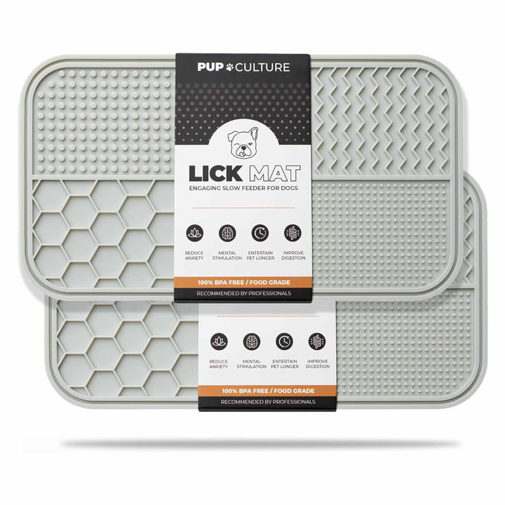 Grey Dog Lick Mat for Pup Enrichment#color_grey