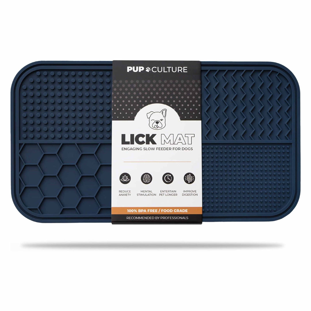 Navy Dog Lick Mat for Pup Enrichment#color_navy