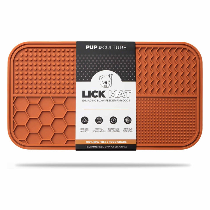 Orange Dog Lick Mat for Pup Enrichment#color_orange