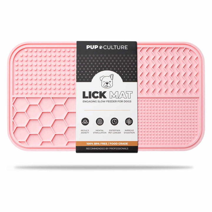 Pink Dog Lick Mat for Pup Enrichment#color_pink