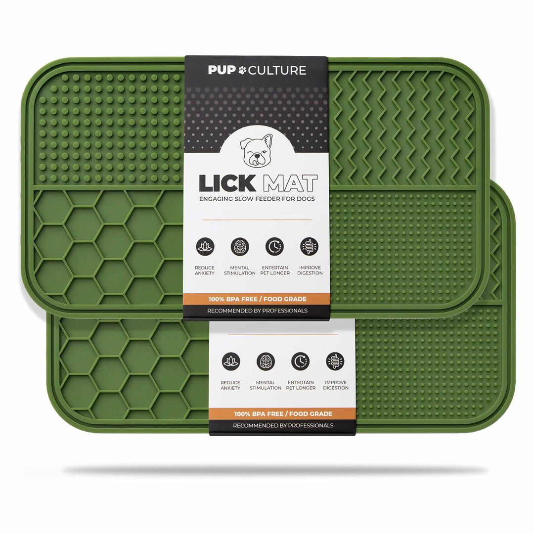 Green Dog Lick Mat for Pup Enrichment#color_green