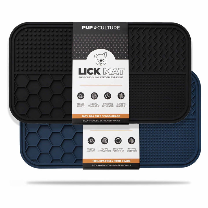 Black & Navy Dog Lick Mat for Pup Enrichment#color_black-navy