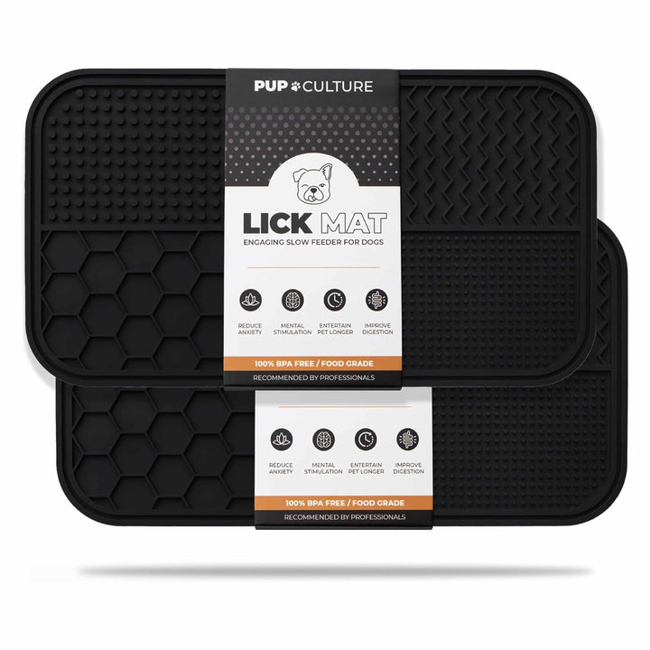 Black Dog Lick Mat for Pup Enrichment#color_black