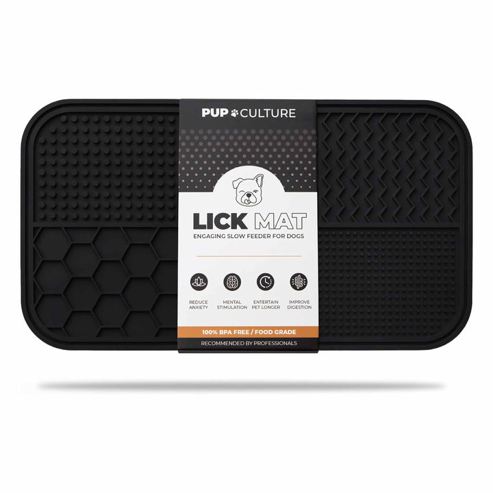 Black Dog Lick Mat for Pup Enrichment#color_black